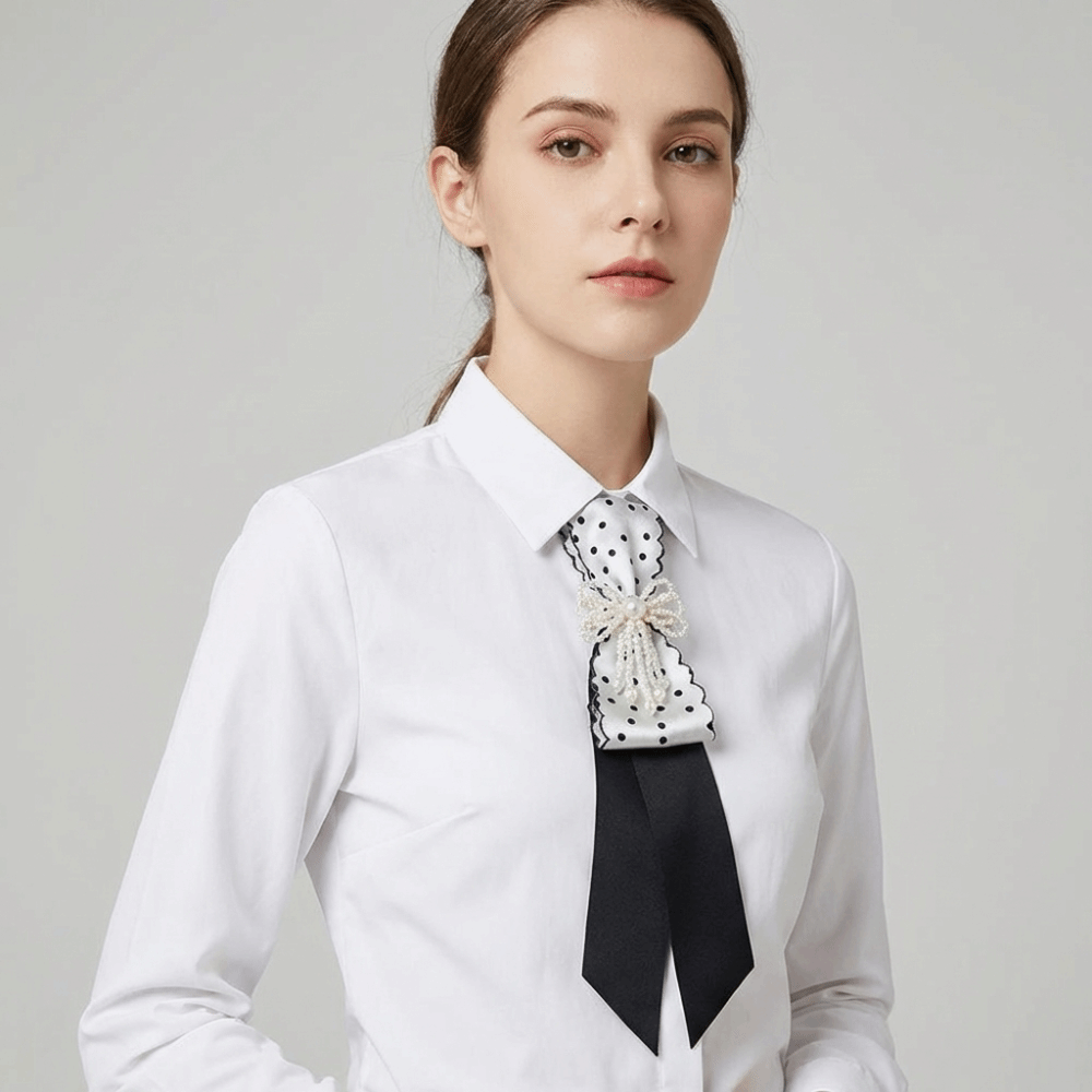 Bow Tie Pre Tied - Y2K Black Bow Tie Geometric Choker