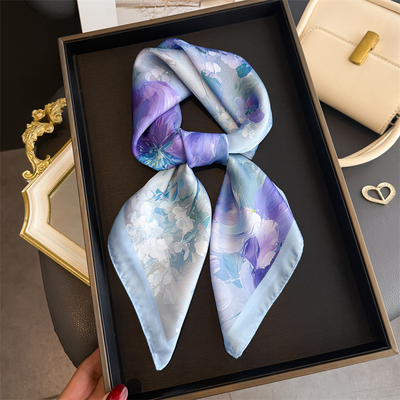 Scarf Silk Square - 2026 New Floral Print Silk Square