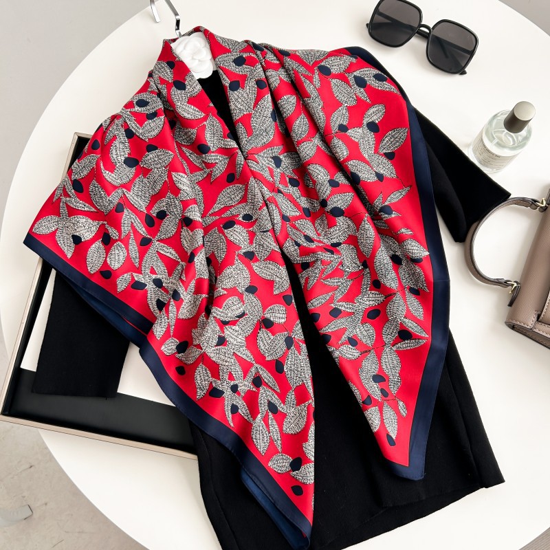 90cm Square Scarf High Quality - Silk Neck Scarf 评论和价格