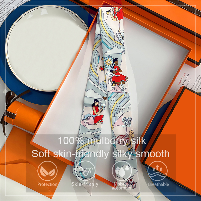 Women 100% Mulberry Silk Scarf - Ascot Neck Scarf 评论和价格