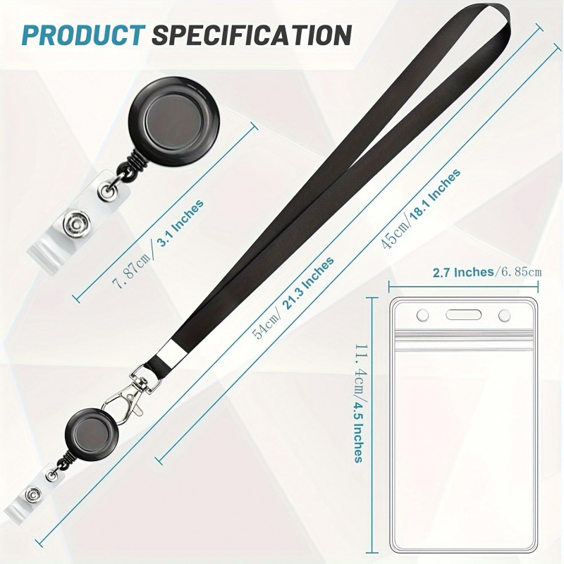 4PCS Lanyard Black Retractable - Lanyard Badge Holder 评论和价格