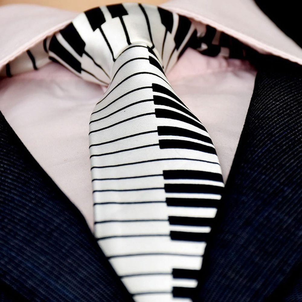 Skinny Piano Black & White Men - Skinny Tie Men 评论和价格