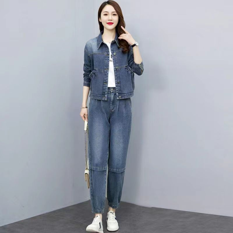 Women Denim Suits 2024 New Spr - Pocket Square Set 评论和价格