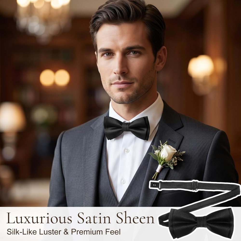 Men's Bow Ties, 2-Pack Solid C - Bow Tie Pre Tied 评论和价格