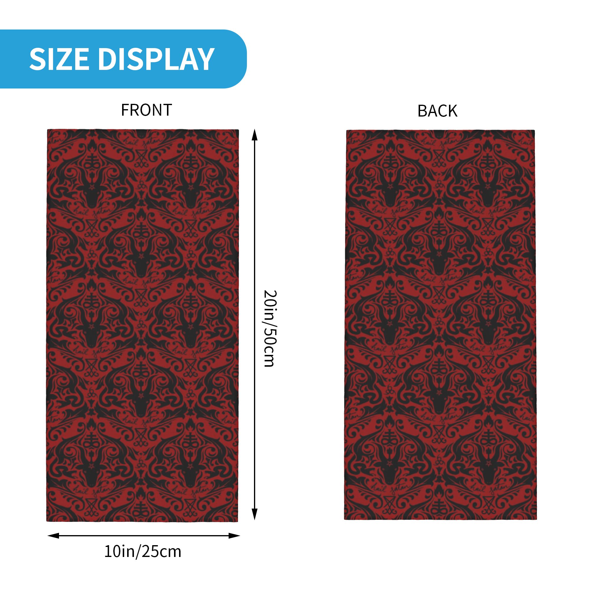 Baphomet Damask Hail Satan Bla - Neck Warmer Tube 评论和价格