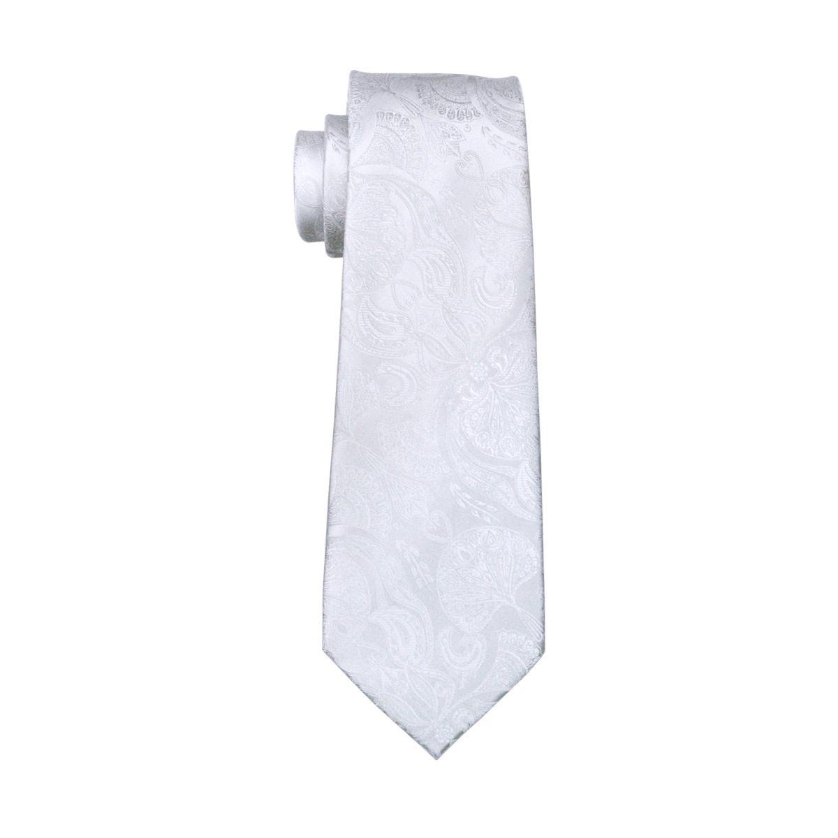 FA-393 Men's Tie White Paisley - Silk Tie Striped 评论和价格