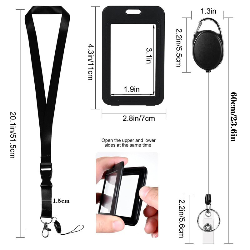 3PCS Plastic Badge Employee Ba - Lanyard Badge Holder 评论和价格