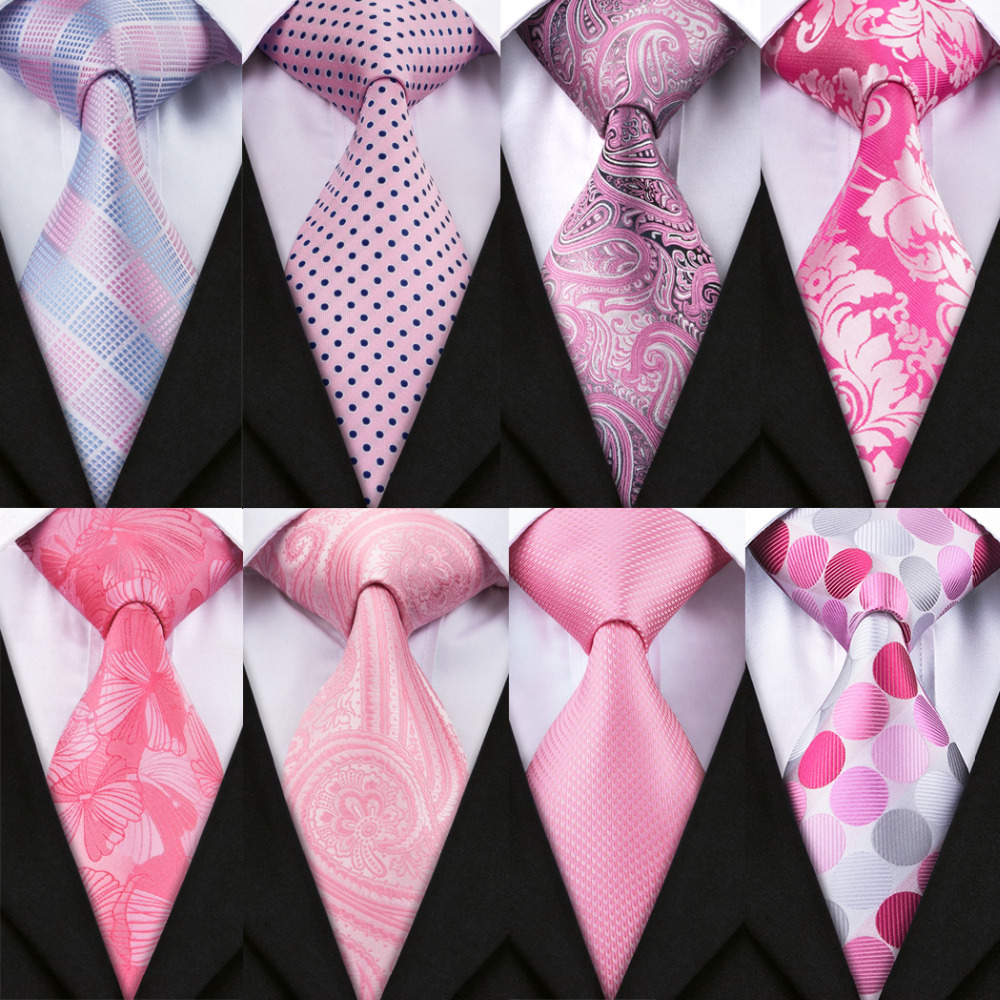 Barry.Wang New Pink Tie For We - Silk Tie Striped 评论和价格