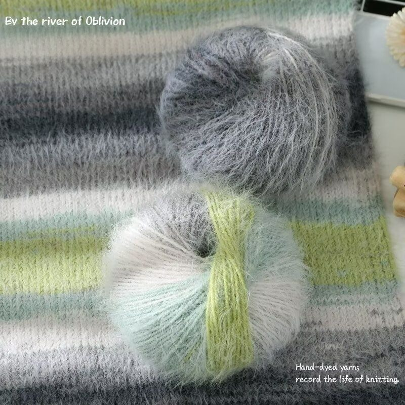 Gradient Wool Mohair Yarn Dyei - Woven Scarf Blanket 评论和价格