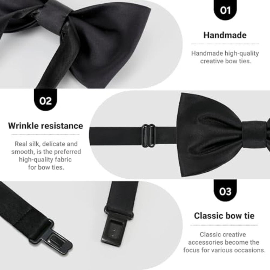 Mens Real Silk Classic Pre-Tie - Bow Tie Pre Tied 评论和价格