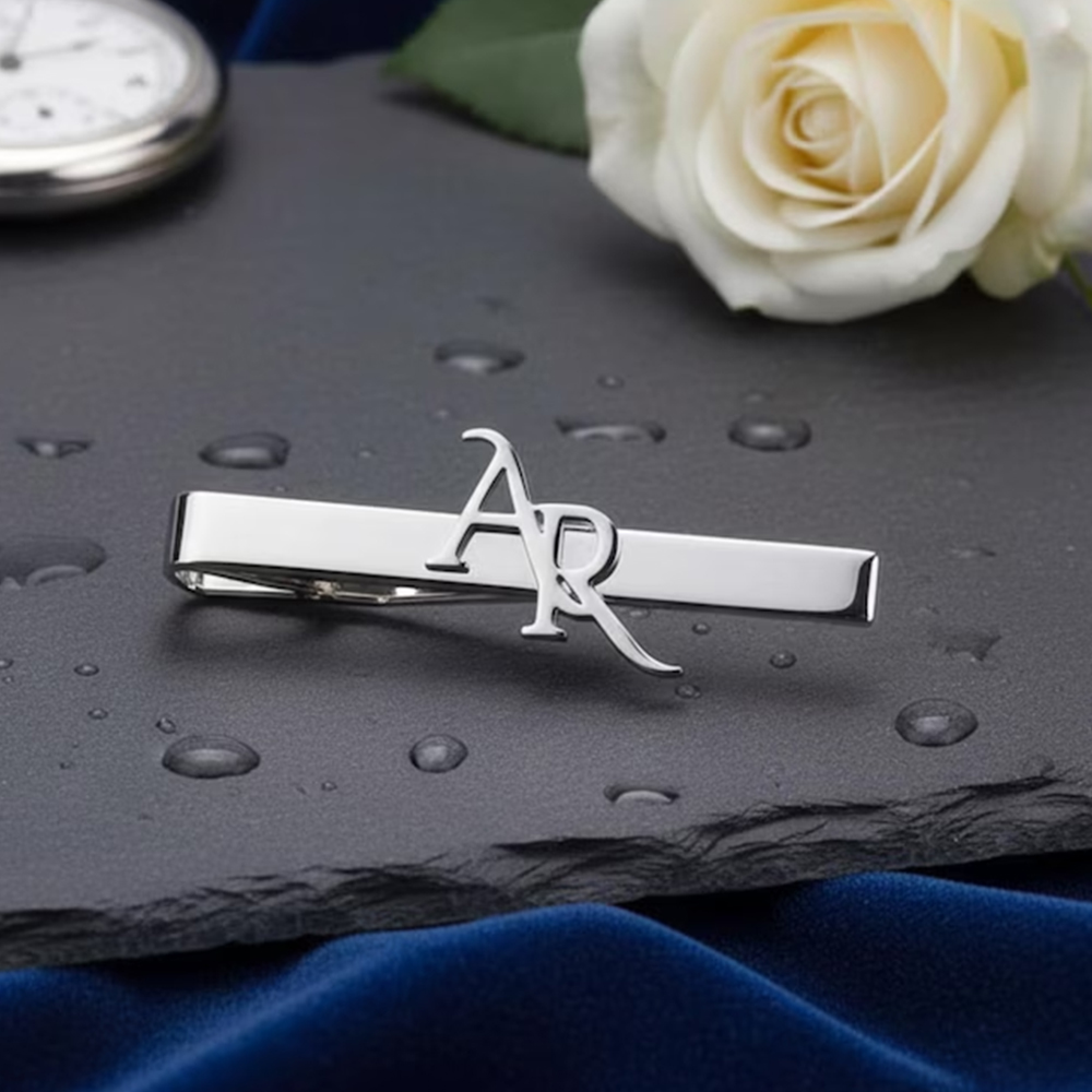Customized Initial Stainless S - Tie Clip Silver 评论和价格