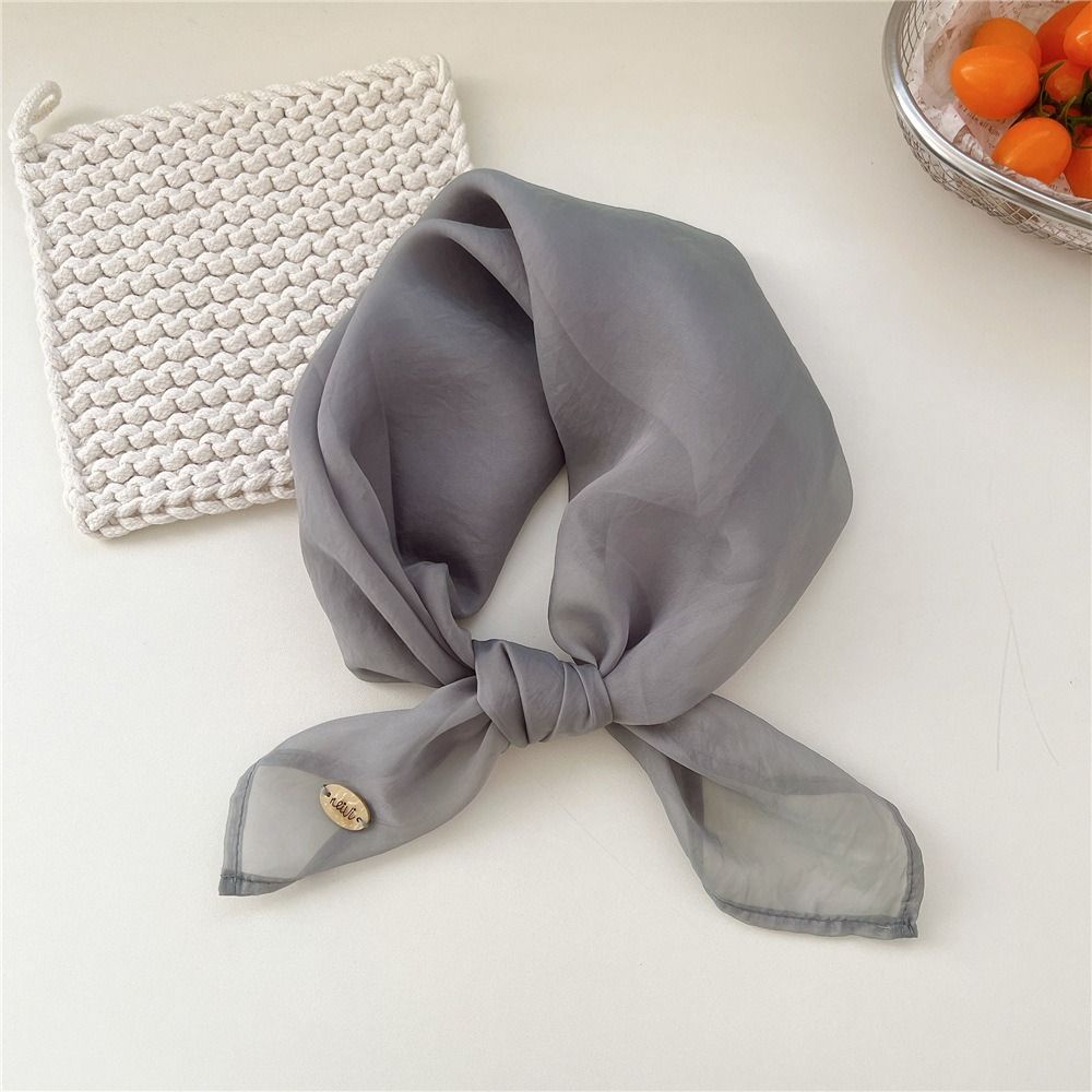 Retro Solid Color Small Square - Scarf Silk Square 评论和价格