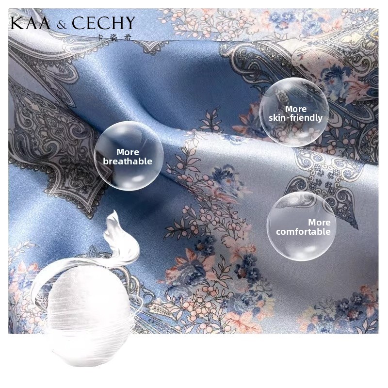 Baroque Floral 100% Mulberry S - Ascot Neck Scarf 评论和价格